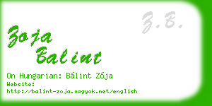zoja balint business card